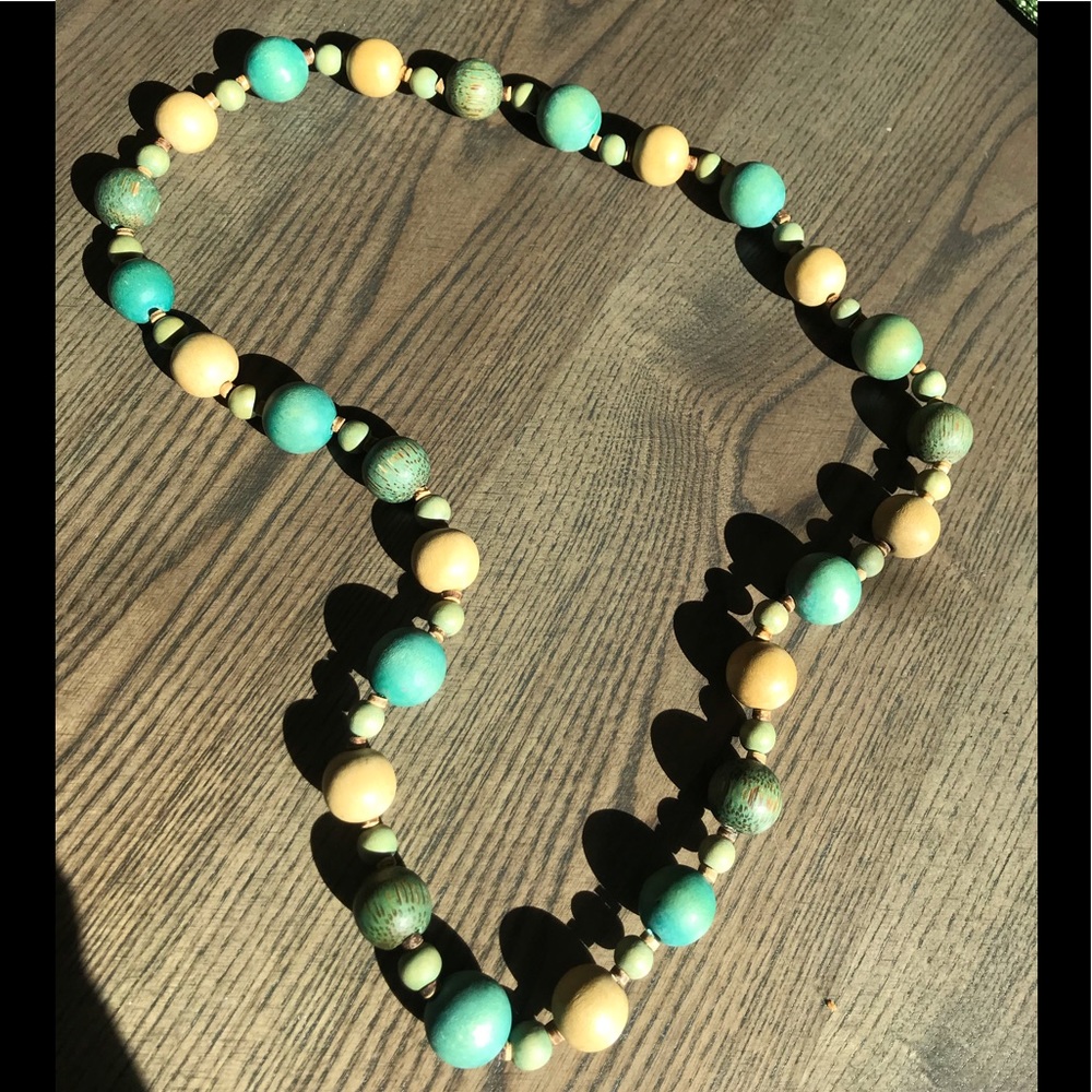Wooden beaded necklace